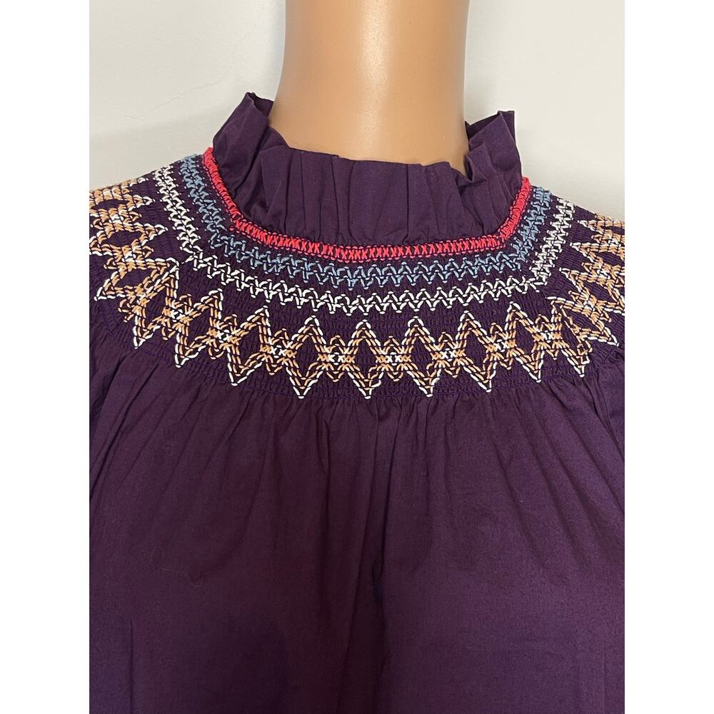 Tuckernuck Pomander Place Wrenley smocked embroidered dress size S plum purple - Picture 7 of 10